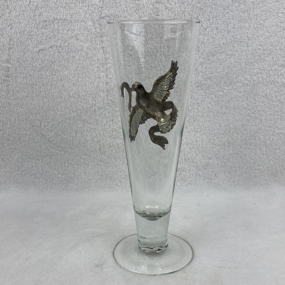 VTG Arthur Court Designs Pewter Dove Millennium 2000 Pilsner Glass 16 oz. - Picture 5 of 10
